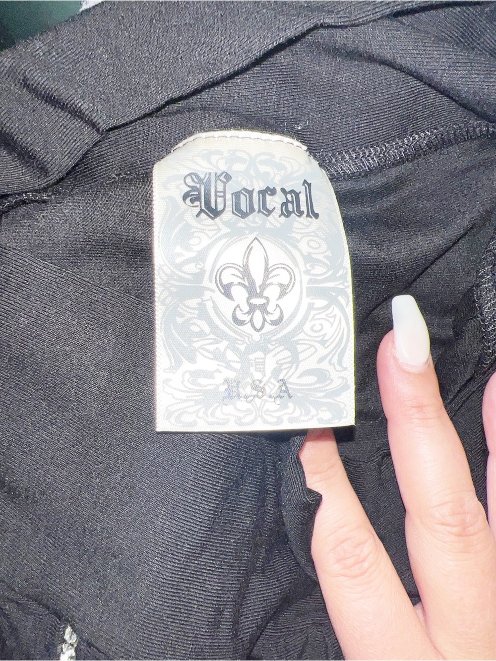 Vocal Black Wide Leg Flare Pull On Pants with Vertical Rhinestone Trim - Picture 6 of 7